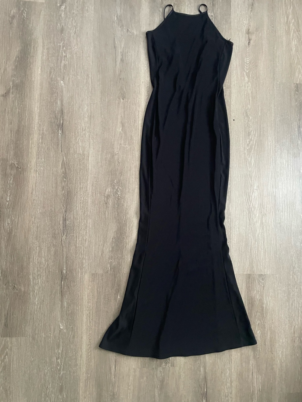 Strappy Black Backless Evening Gown